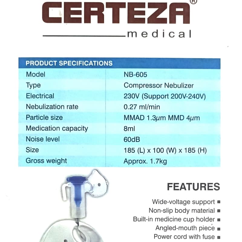 Certeza Nebulizer Compression system (Model D-605)