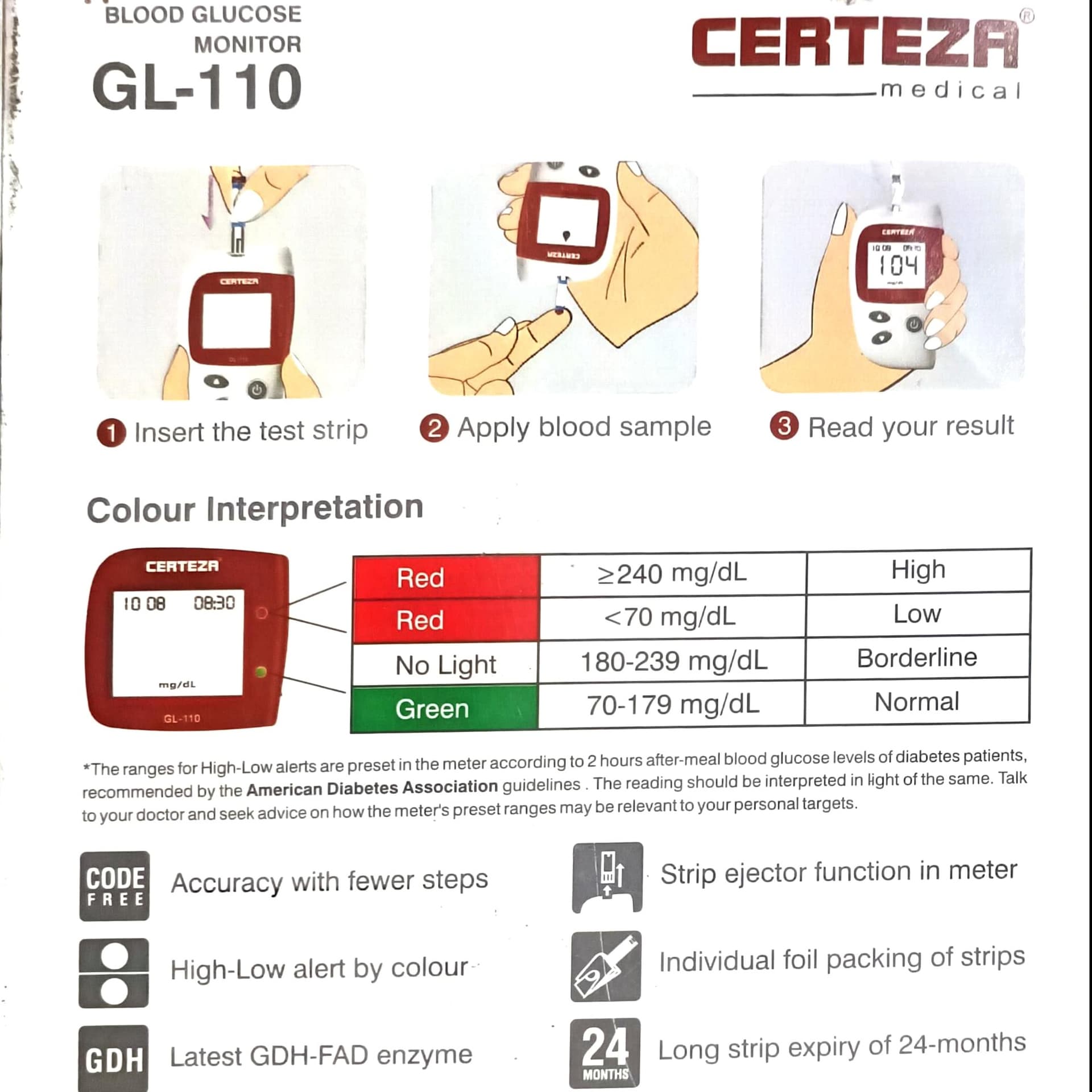 Certeza GL-110 (Blood Glucose Moniter)